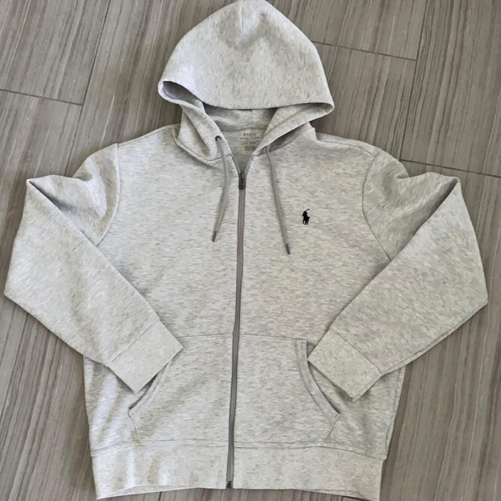 Grey Polo zip up hoodie
